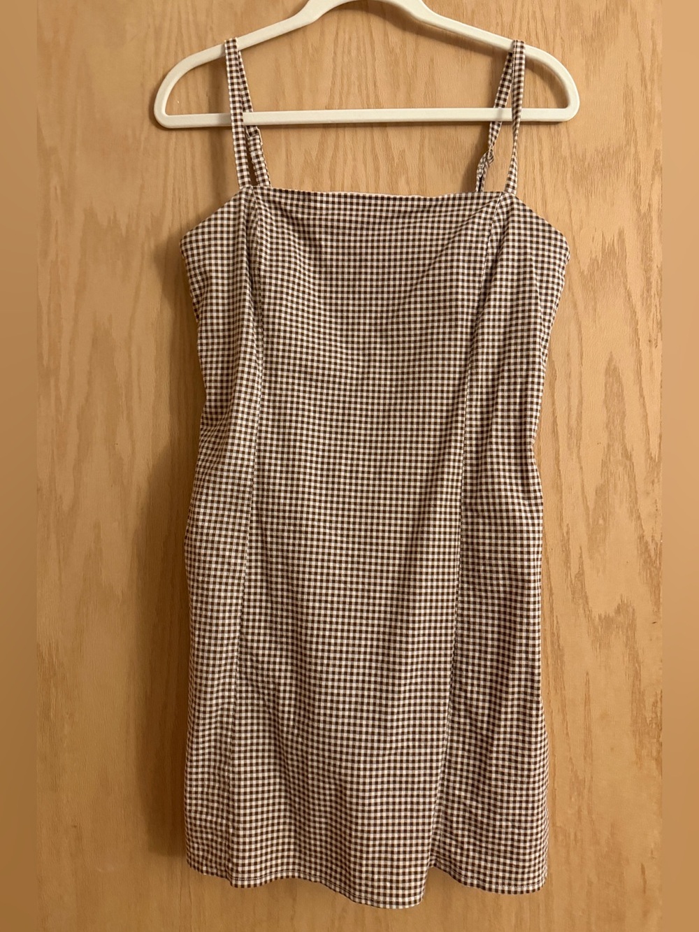 Abercrombie & Fitch Brown Gingham Slip Dress